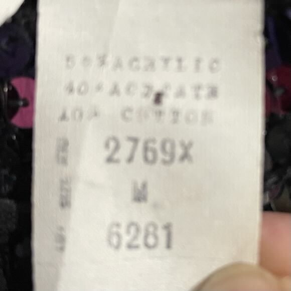 Vintage Three Flaggs Purple Sequined Cardigan Jacket Size See Photos Long Sleeve - Picture 7 of 11